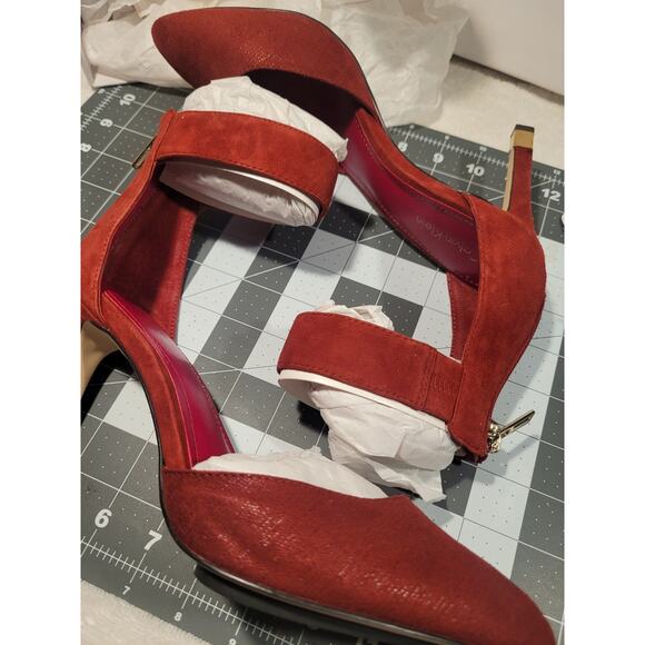 Size 8 Calvin Klein Tanda Scratch Ankle Suede Pumps - Picture 9 of 16